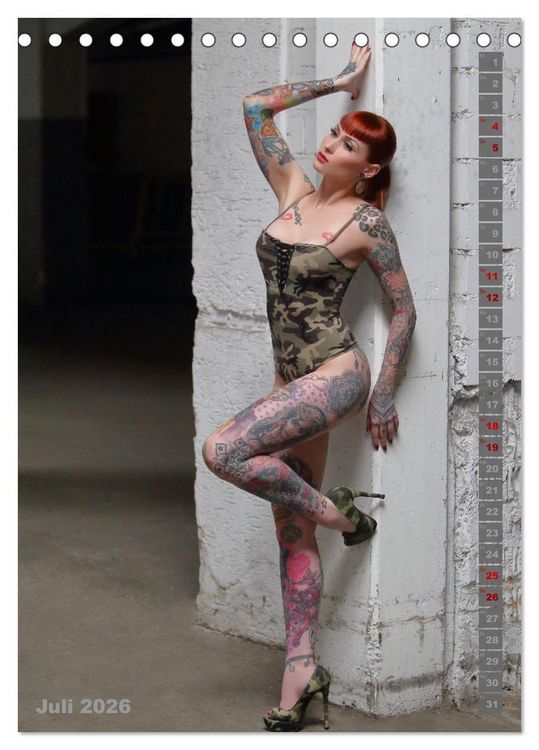 Produktbild: Beauty Tattoo Girls 2026 (Tischkalender 2026 DIN A5 hoch), CALVENDO Monatskalender