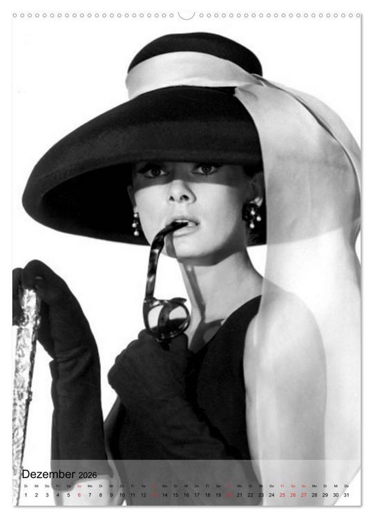 Produktbild: Hollywood-Diva - Audrey Hepburn (Wandkalender 2026 DIN A2 hoch), CALVENDO Monatskalender