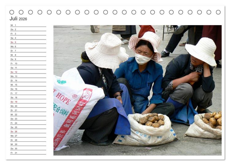 Produktbild: Tibet - Begegnungen (Tischkalender 2026 DIN A5 quer), CALVENDO Monatskalender