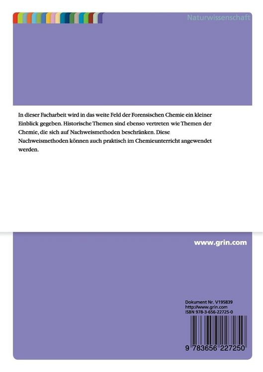 Produktbild: Forensische Chemie. Die Kunst der Analytik