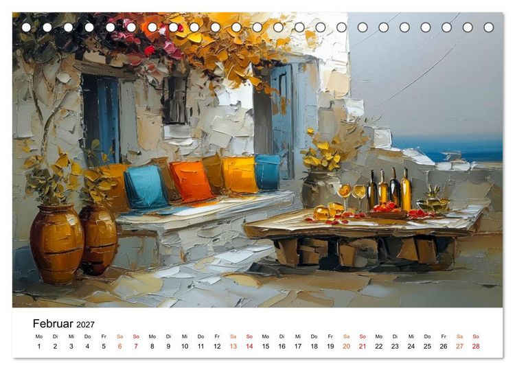 Produktbild: Mediterrane Eleganz (Tischkalender 2027 DIN A5 quer), CALVENDO Monatskalender