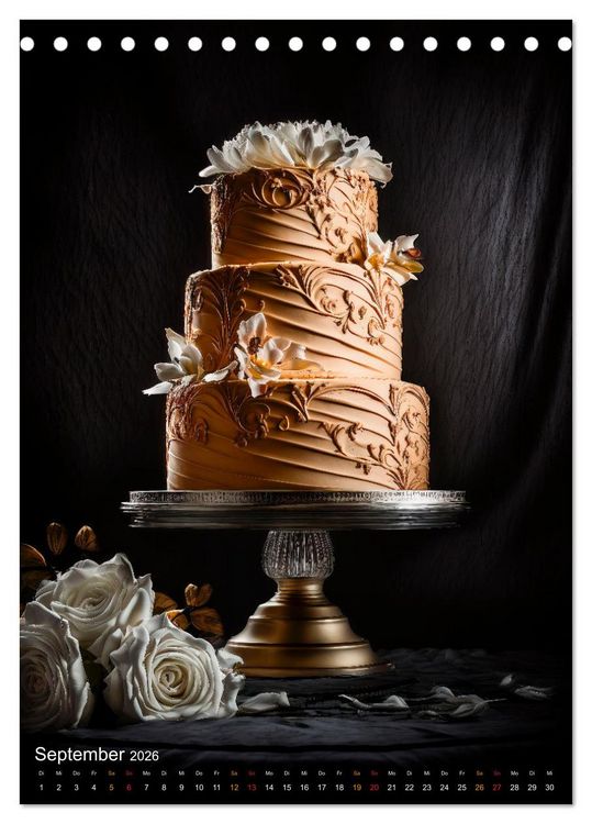 Produktbild: Zur Hochzeit eine Torte (Tischkalender 2026 DIN A5 hoch), CALVENDO Monatskalender