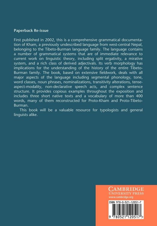 Produktbild: A Grammar of Kham