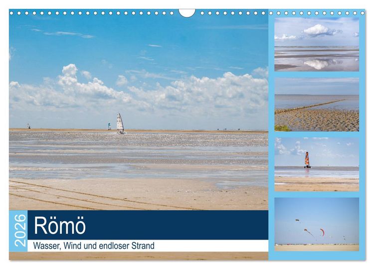 Produktbild: R&ouml;m&ouml; - Wasser, Wind und endloser Strand (Wandkalender 2026 DIN A3 quer), CALVENDO Monatskalender