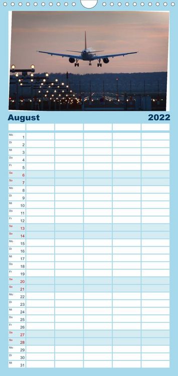 Produktbild: Familienplaner Airliner im Fokus (Wandkalender 2022 , 21 cm x 45 cm, hoch)