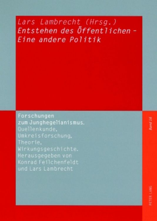 Produktbild: Entstehen des &Ouml;ffentlichen &ndash; Eine andere Politik