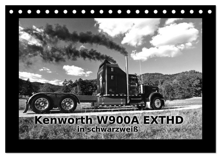 Produktbild: Kenworth W900A EXTHD - in schwarzwei&szlig; (Tischkalender 2026 DIN A5 quer), CALVENDO Monatskalender