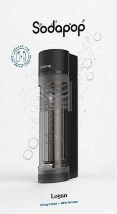 Produktbild: SODAPOP Wassersprudler Logan matt schwarz, 2x 850ml + 1x 600ml Glasflaschen + 1x CO&sup2; Zylinder