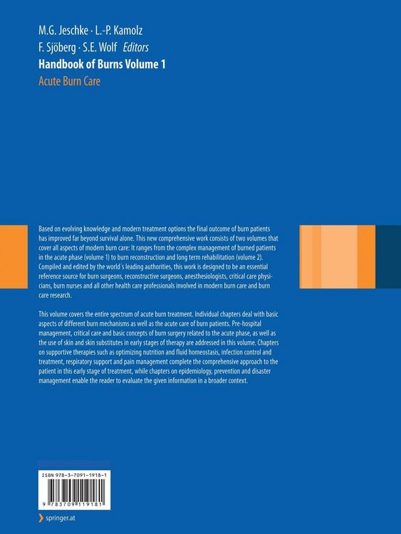 Produktbild: Handbook of Burns Volume 1