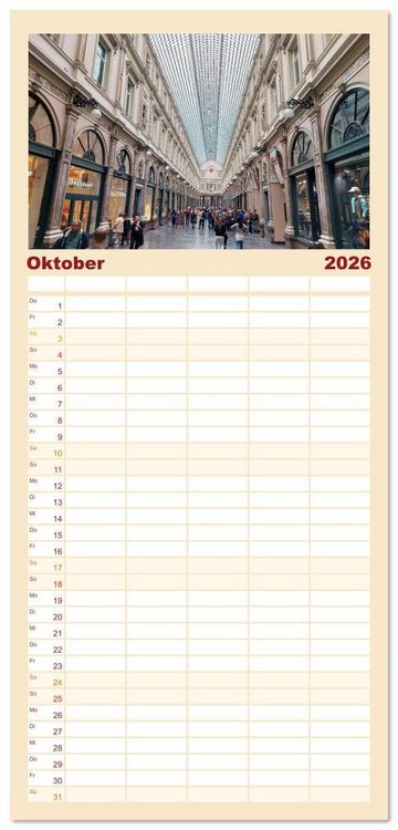 Produktbild: Familienplaner 2026 - Br&uuml;ssel - Spannende Metropole mit 5 Spalten (Wandkalender, 21 x 45 cm) CALVENDO