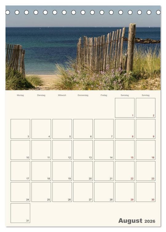 Produktbild: Sommertage in der Bretagne (Tischkalender 2026 DIN A5 hoch), CALVENDO Monatskalender