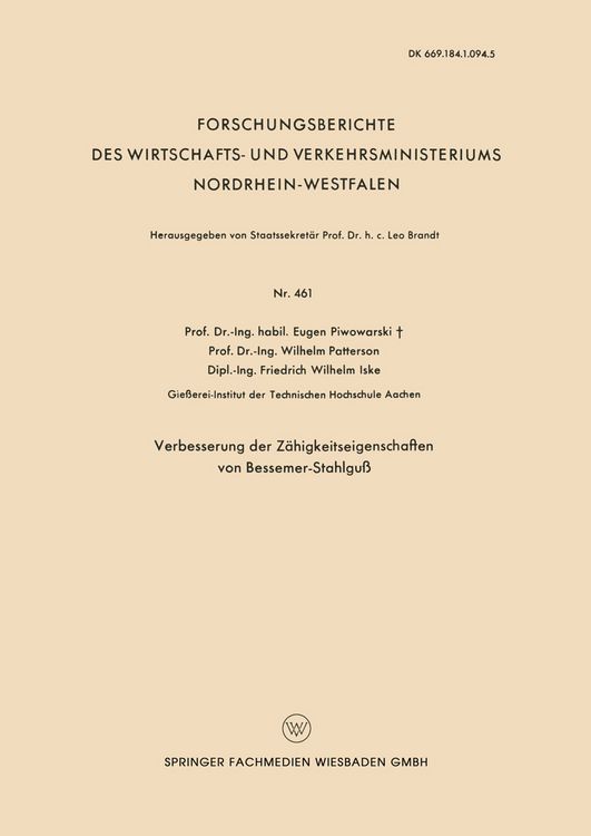 Produktbild: Verbesserung der Z&auml;higkeitseigenschaften von Bessemer-Stahlgu&szlig;