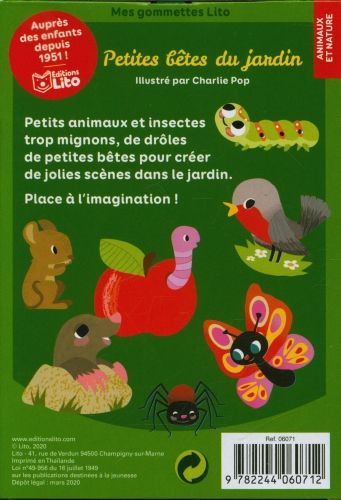 Produktbild: Petites b&ecirc;tes du jardin : 100 gommettes autocollantes