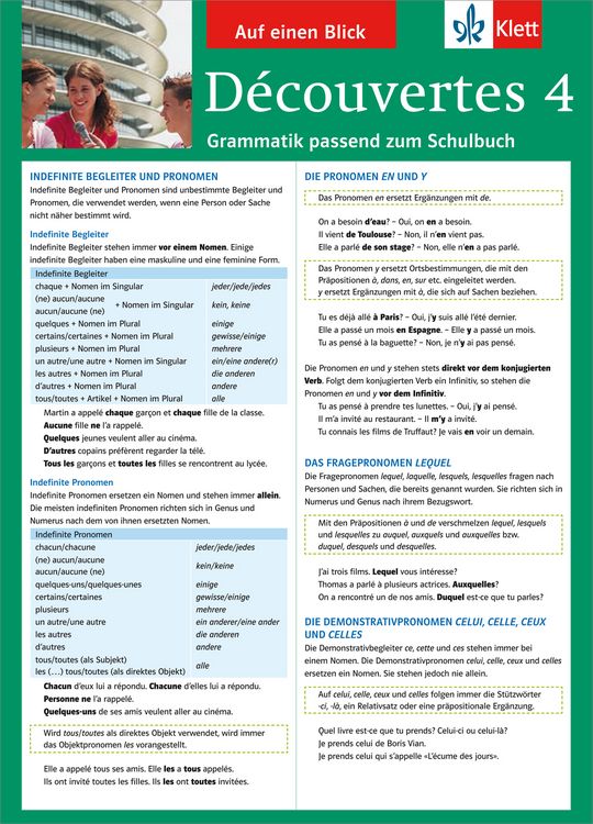 Produktbild: D&eacute;couvertes 4 - Auf einen Blick Grammatik