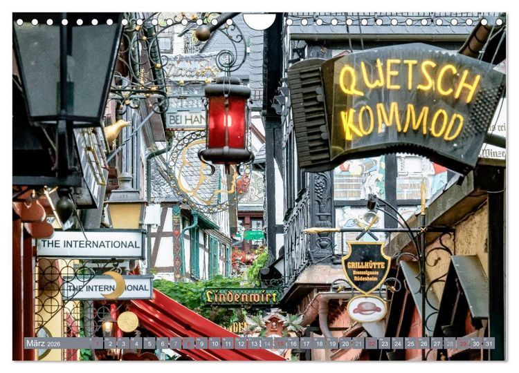Produktbild: R&uuml;desheim - Rhein, Riesling, Romantik (Wandkalender 2026 DIN A4 quer), CALVENDO Monatskalender