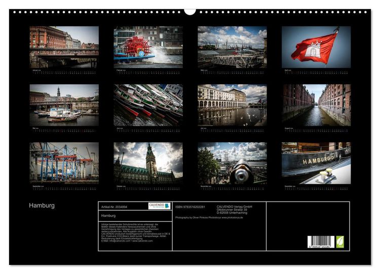 Produktbild: Hamburg (Wandkalender 2026 DIN A2 quer), CALVENDO Monatskalender
