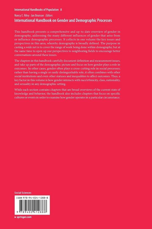 Produktbild: International Handbook on Gender and Demographic Processes