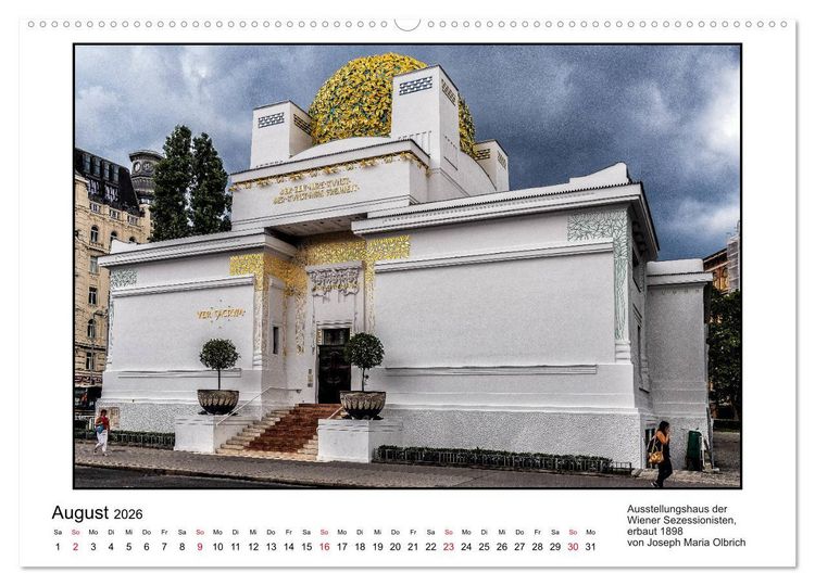 Produktbild: Jugendstil-Baukunst in Wien (hochwertiger Premium Wandkalender 2026 DIN A2 quer), Kunstdruck in Hochglanz