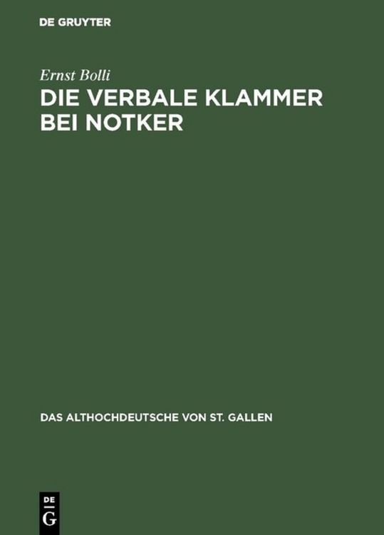 Produktbild: Die verbale Klammer bei Notker