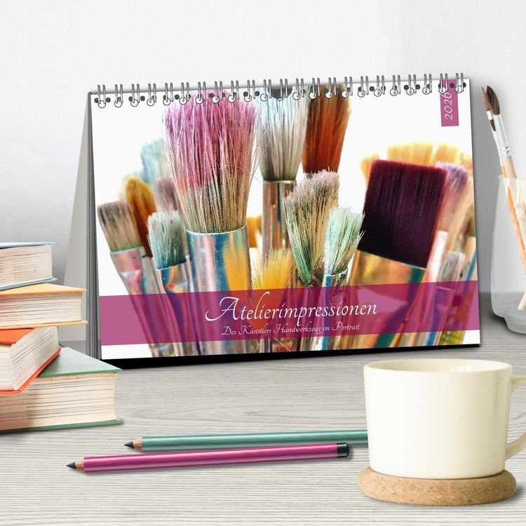 Produktbild: Atelierimpressionen - Des K&uuml;nstlers Handwerkzeug im Portrait (Tischkalender 2026 DIN A5 quer), CALVENDO Monatskalender