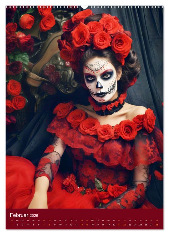 Produktbild: Dia de Muertos Kreative Portr&auml;ts in Festanlehnung (Wandkalender 2026 DIN A2 hoch), CALVENDO Monatskalender