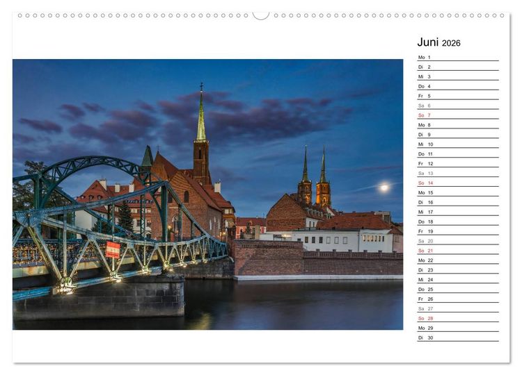 Produktbild: Breslau &ndash; Zeit f&uuml;r Entdeckungen (hochwertiger Premium Wandkalender 2026 DIN A2 quer), Kunstdruck in Hochglanz