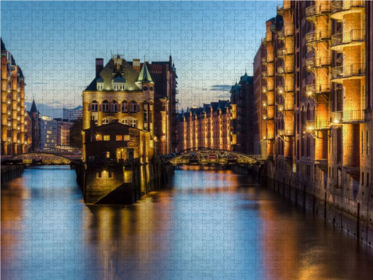 Produktbild: CALVENDO Puzzle Wasserschloss Hamburg 1000 Teile Lege-Gr&ouml;&szlig;e 64 x 48 cm Foto-Puzzle Bild von Michael Valjak