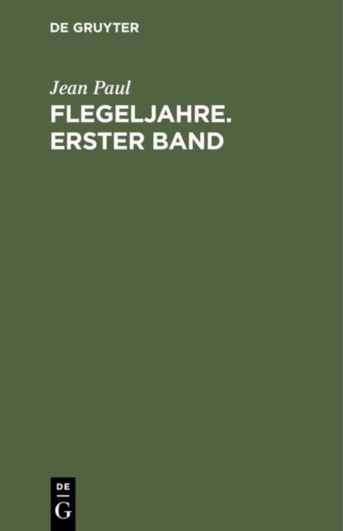 Produktbild: Flegeljahre. Erster Band