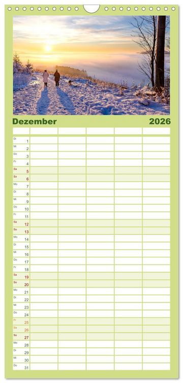 Produktbild: Familienplaner 2026 - Sauerland - hier muss man mal gewesen sein mit 5 Spalten (Wandkalender, 21 x 45 cm) CALVENDO