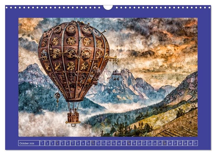 Produktbild: Steampunk power on ground, water, air and space (Wall Calendar 2026 DIN A3 landscape), CALVENDO 12 Month Wall Calendar