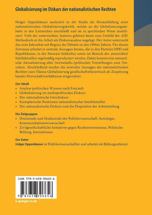 Produktbild: Globalisierung im Diskurs der nationalistischen Rechten