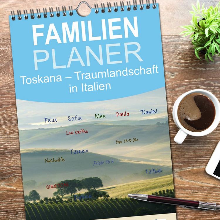 Produktbild: Familienplaner 2026 - Toskana &ndash; Traumlandschaft in Italien mit 5 Spalten (Wandkalender, 21 x 45 cm) CALVENDO