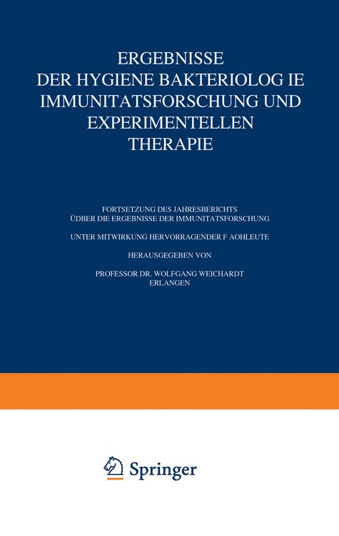 Produktbild: Ergebnisse der Hygiene Bakteriologie Immunit&auml;tsforschung und Experimentellen Therapie