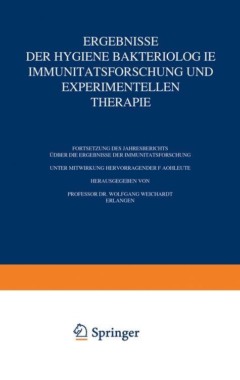 Produktbild: Ergebnisse der Hygiene Bakteriologie Immunit&auml;tsforschung und Experimentellen Therapie