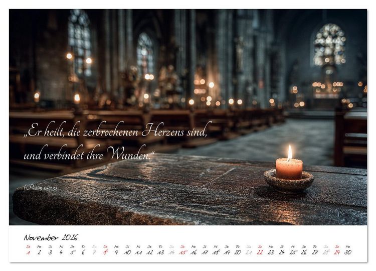 Produktbild: Christlicher Kalender mit Bibelzitaten und spirituellen Bildern (Wandkalender 2026 DIN A2 quer), CALVENDO Monatskalender