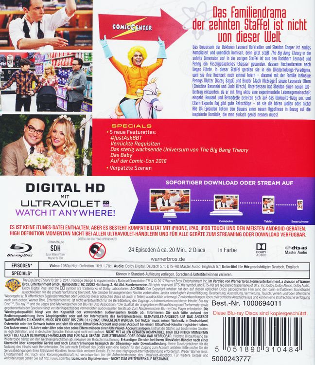 Produktbild: The Big Bang Theory - Staffel 10 [2 BRs]