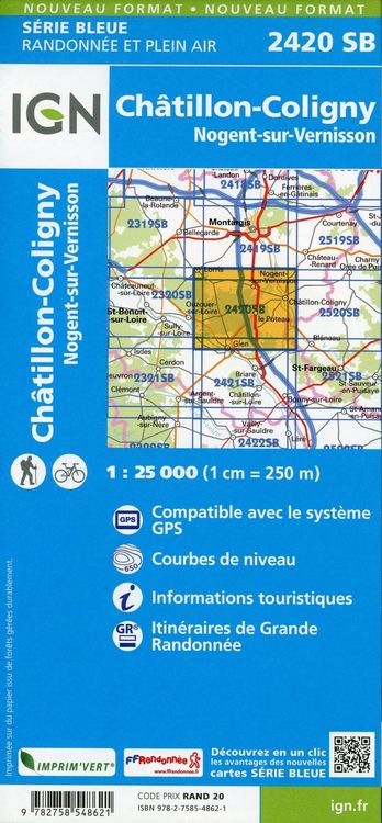 Produktbild: Ch&acirc;tillon-Coligny-Nogent-sur-Vernisson 1:25 000
