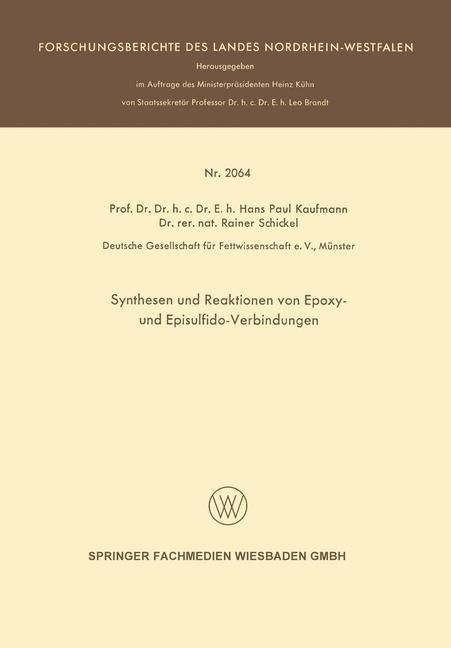 Produktbild: Synthesen und Reaktionen von Epoxy- und Episulfido-Verbindungen