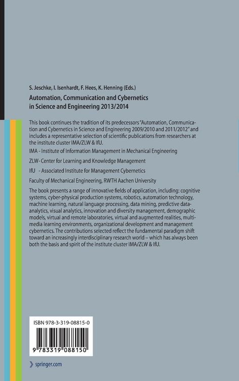 Produktbild: Automation, Communication and Cybernetics in Science and Engineering 2013/2014