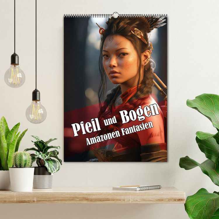Produktbild: Pfeil und Bogen Amazonen Fantasien (Wandkalender 2026 DIN A2 hoch), CALVENDO Monatskalender