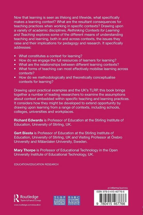 Produktbild: Rethinking Contexts for Learning and Teaching