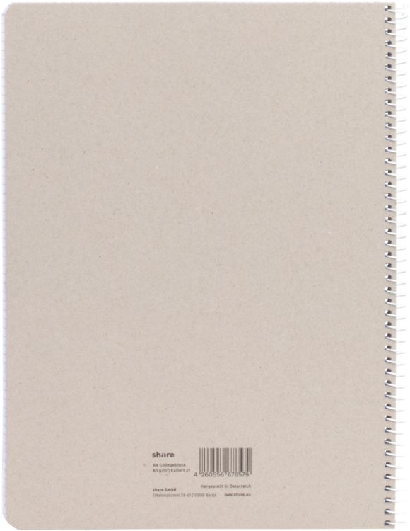 Produktbild: share Collegeblock A4 kariert 80 Blatt