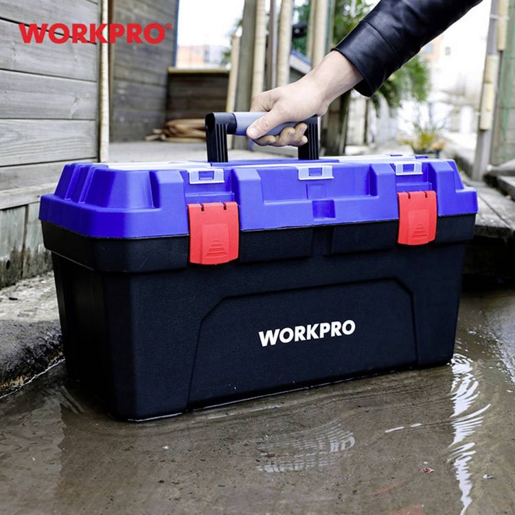 Produktbild: WorkPro WP283003 572 x 300 x 295mm Werkzeugkasten unbest&uuml;ckt Blau, Schwarz