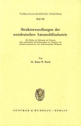 Produktbild: Strukturwandlungen der westdeutschen Automobilindustrie.