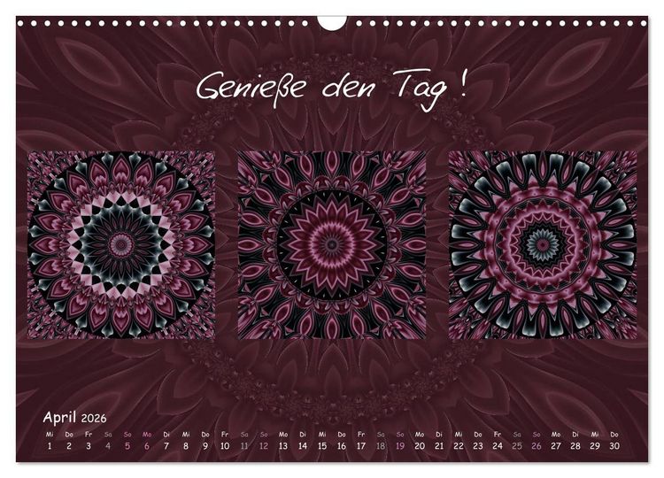 Produktbild: Mandala Trilogien (Wandkalender 2026 DIN A3 quer), CALVENDO Monatskalender