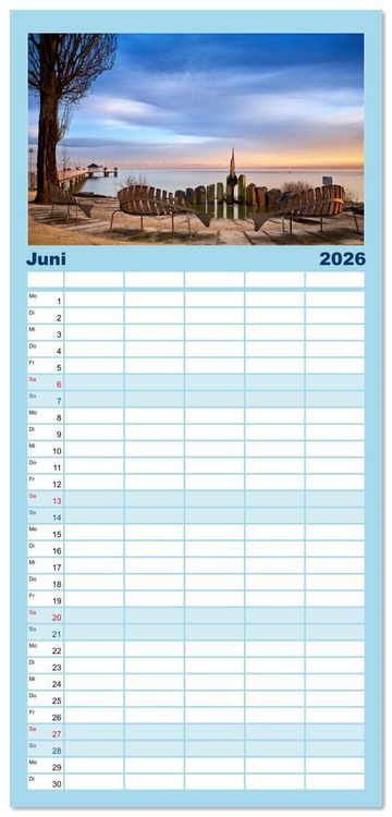 Produktbild: Familienplaner 2026 - Lindau - Juwel am Bodensee mit 5 Spalten (Wandkalender, 21 x 45 cm) CALVENDO
