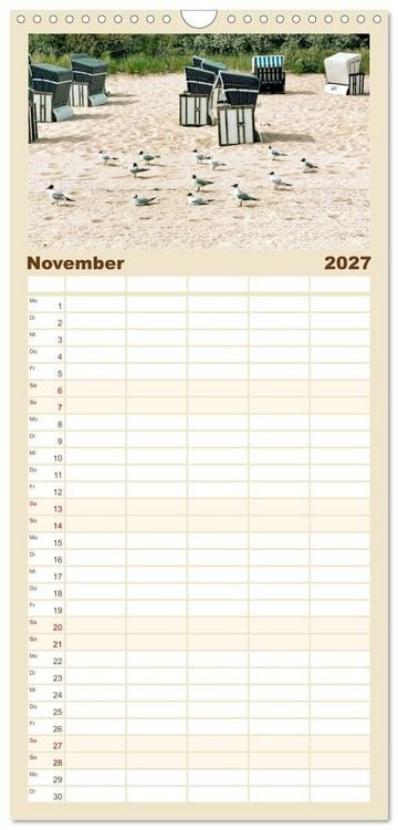 Produktbild: Familienplaner 2027 - Usedom - ein Traumreiseziel mit 5 Spalten (Wandkalender, 21 x 45 cm) CALVENDO