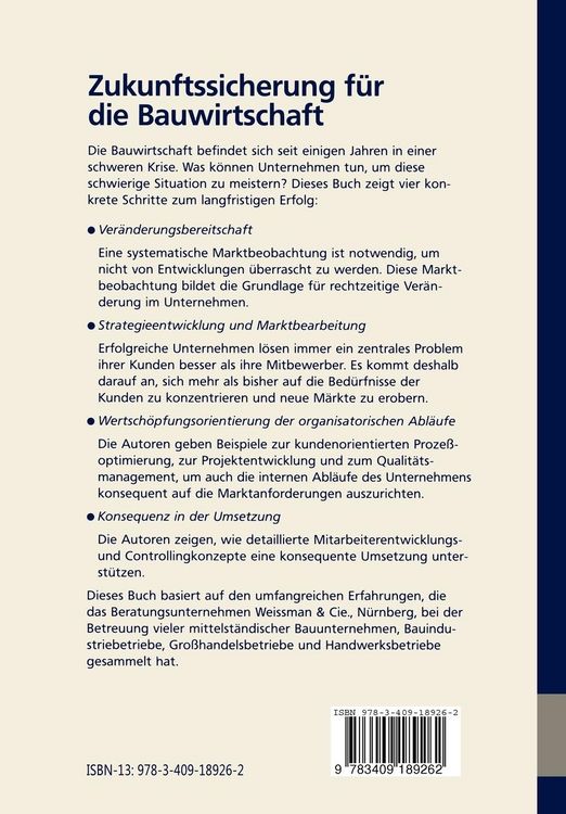 Produktbild: Zukunftssicherung f&uuml;r die Bauwirtschaft