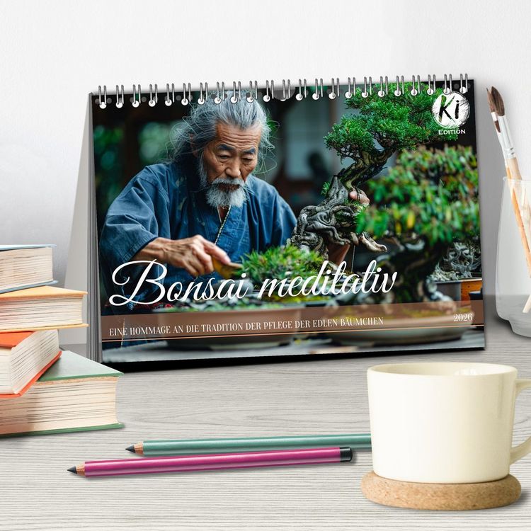 Produktbild: Bonsai meditativ (Tischkalender 2026 DIN A5 quer), CALVENDO Monatskalender