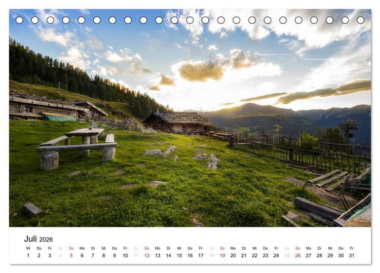 Produktbild: Almen im Ultental (Tischkalender 2026 DIN A5 quer), CALVENDO Monatskalender